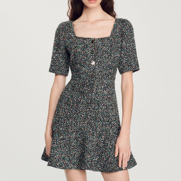Sandro Hilary Tweed Multi Color Dress - Picture 1 of 4